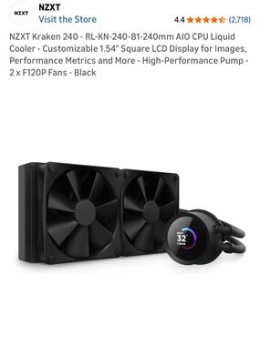 NZXT CPU Liquid Cooler with Black and Purple Accents